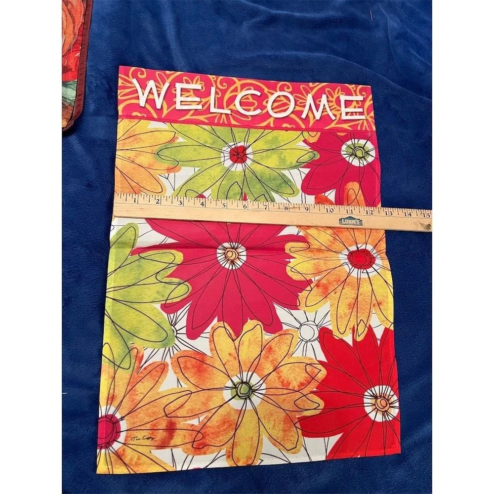 Breeze Art Set of 4 Double-Sided Garden Welcome Flags Multicolor‎ outdoor decor